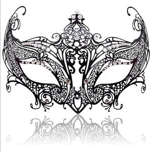 Light Laser Cut Masquerade Crystal Venetian Mask